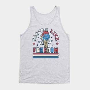 Tastes Like Freedom - Patriotic Ice Cream Funny 4th of July Tank Top